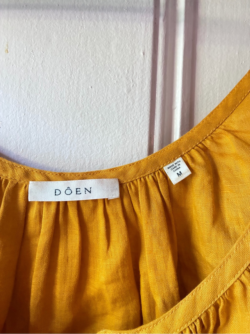 DÔEN Nalina Linen Top in Sunflower - Picture 2 of 3